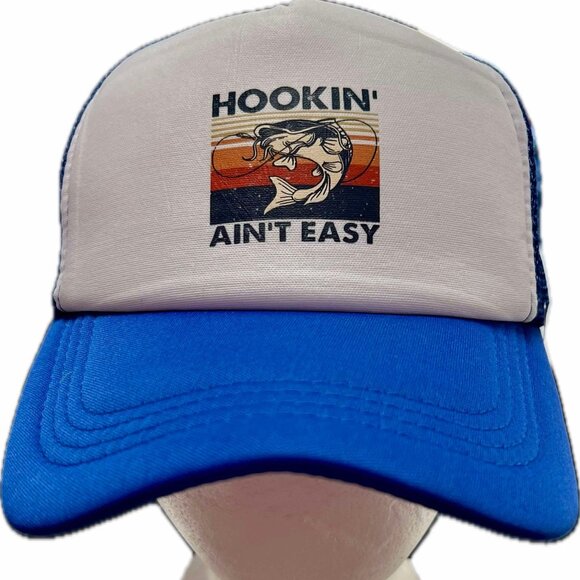 Men's Hookin Aint Easy Fishing Baseball Cap - Picture 1 of 2
